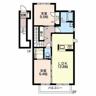 プレステージ山手 A【2階】の間取り