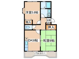 グレースマンション越野【1階】の間取り