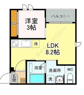 グロウランス宮城野【2階】の間取り