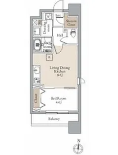 レジディア仙台北四番丁プレイス【14階】の間取り