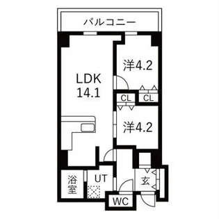 シティコート目黒4号棟【12階】の間取り