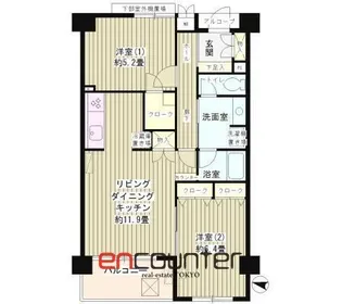 パーシモンヒルズ【3階】の間取り