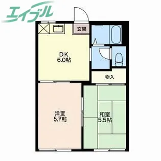 タウニーYAMAJI【1階】の間取り