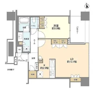 白金ザ・スカイ East【29階】の間取り