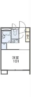 レオパレスドゥトゥロア【1階】の間取り