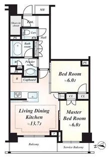 パークナード恵比寿【5階】の間取り