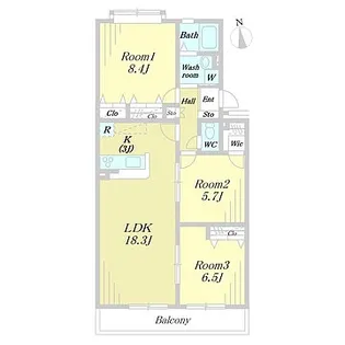 クロチェヴィーア【2階】の間取り