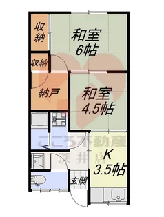 萬野アパート【1階】の間取り