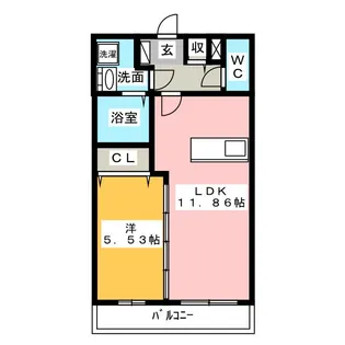 グランストーク ウーヴァ【2階】の間取り