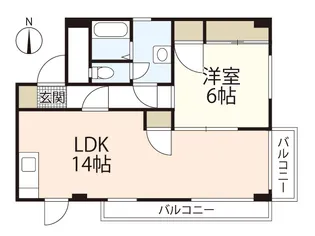 タウニー西川【1階】の間取り