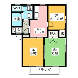 フローラルフジ C棟【1階】の間取り