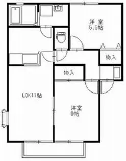 パナコート宇都宮東B【1階】の間取り