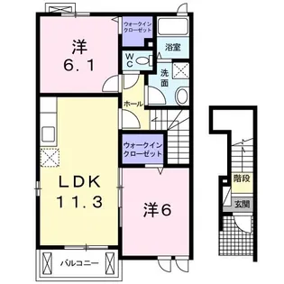 クレメント・ヒル【2階】の間取り