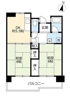 UR四箇田【5階】の間取り