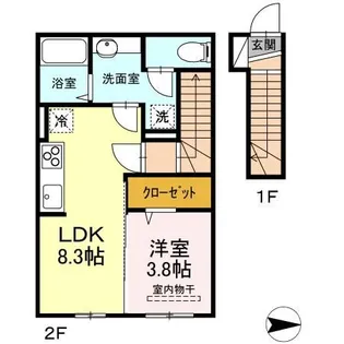 第一洗心コーポ【2階】の間取り