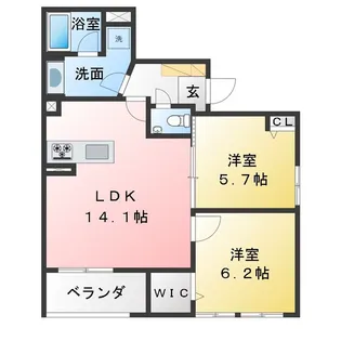 メゾンヒルズ瑞穂【1階】の間取り