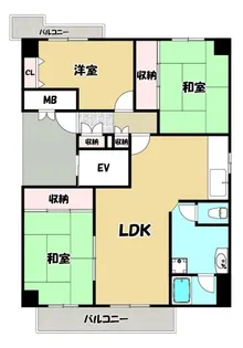 シャトー大鉄【9階】の間取り