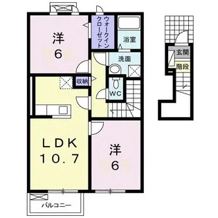 クローバー ポンドE【2階】の間取り