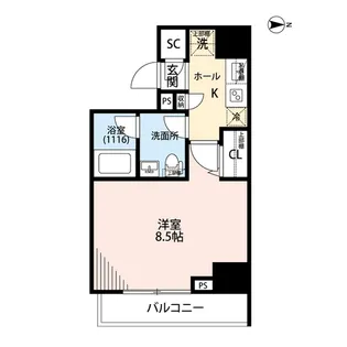 プレール・ドゥーク住吉駅前【9階】の間取り