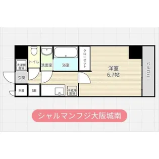 シャルマンフジ大阪城南【4階】の間取り