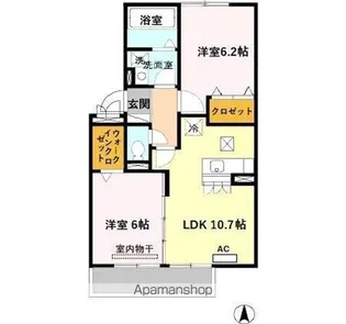 グレイスMAKI【1階】の間取り