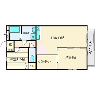 メルベーユ萩【1階】の間取り