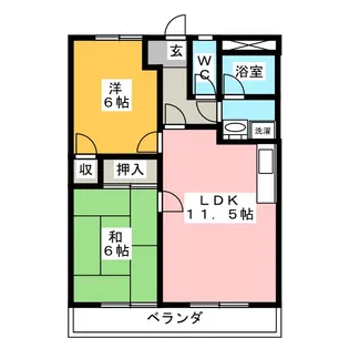 ハイツ園城【3階】の間取り