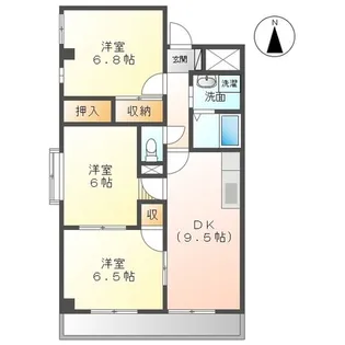 プレジデント岩沼弐番館【2階】の間取り
