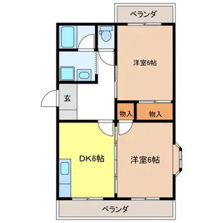 岐阜県岐阜市富沢町【マンション】の間取り