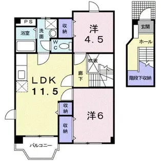 広島県福山市山手町3【アパート】の間取り