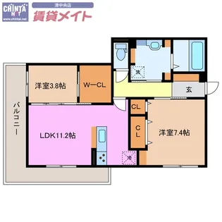 ディーシャンブル南丸之内D棟【2階】の間取り