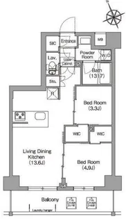 コンフォリア東葛西【7階】の間取り