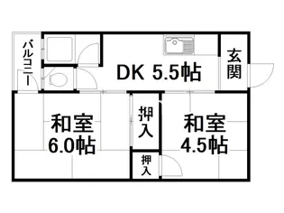ツキシママンション【2階】の間取り