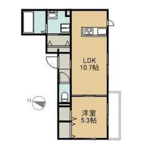 1LDKの間取り画像