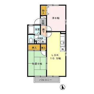 セジュールみなみ B【1階】の間取り