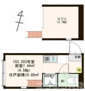 東京都北区赤羽西4【アパート】の間取り
