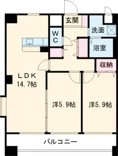 リバーサイド天神【10階】の間取り