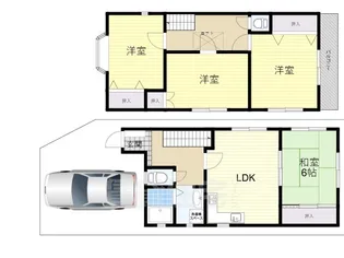 大阪府吹田市岸部南2【一戸建】の間取り