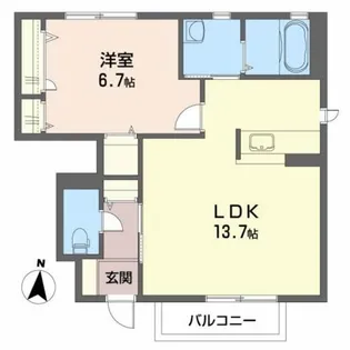 プルメリアA【1階】の間取り