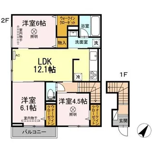 広島県広島市安佐南区大塚西1【アパート】の間取り