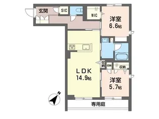 ライデン ヴォーネン【1階】の間取り