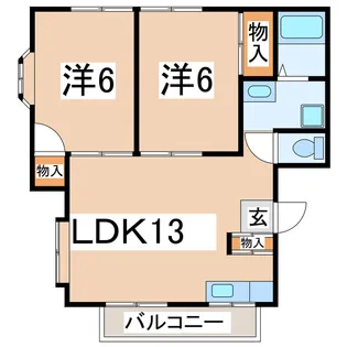 福島県郡山市久留米5【アパート】の間取り