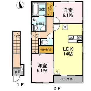 プレミアムコートD【2階】の間取り