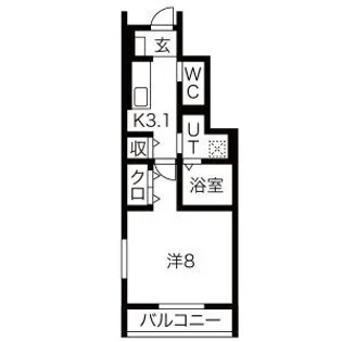 1Kの間取り画像