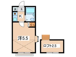 サンハイツ昭代【2階】の間取り