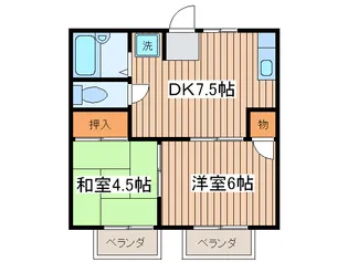 ベーサイドハイツ B【2階】の間取り