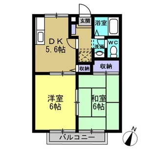 ペアコートA【2階】の間取り