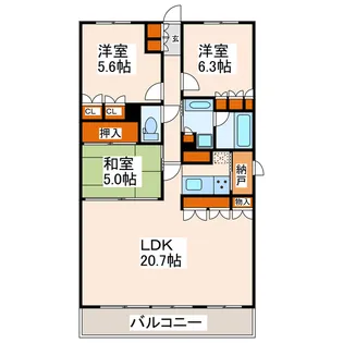 MJR新大江【4階】の間取り