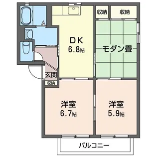 タウンコートC【2階】の間取り