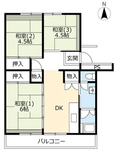 UR多摩ニュータウン豊ヶ丘【2階】の間取り